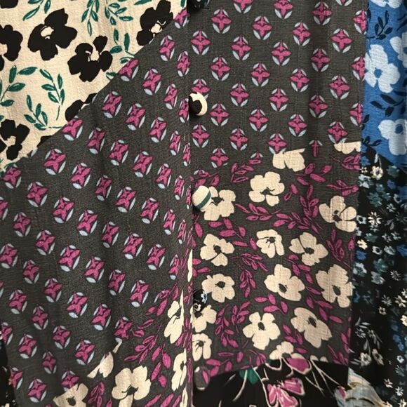 Monsoon Size 8 Bette Patch Print Long Sleeve Button Front Shirt Dress - Picture 9 of 15